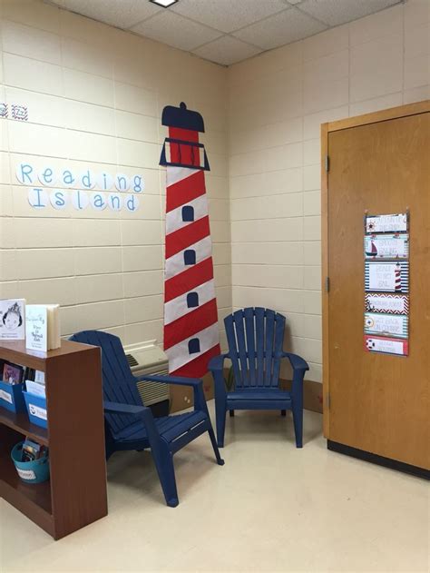 Nautical Classroom Reading Island Lighthouse Is Made Of Bulletin Board