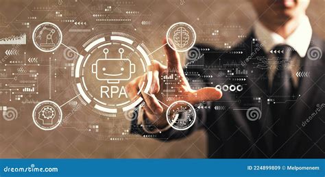 Robotic Process Automation Theme With Businessman Stock Image Image