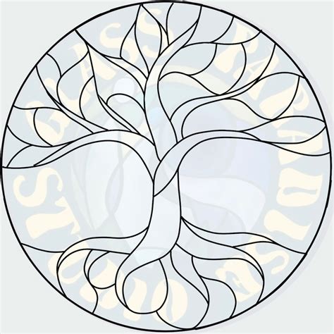 Tree Of Life Stained Glass Pattern Pdf  Svg Png And Psd Etsy Uk