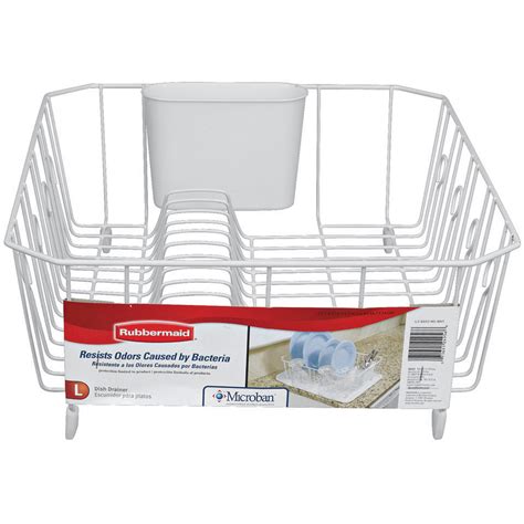 Rubbermaid Large White Antimicrobial Dish Drainer - Walmart.com