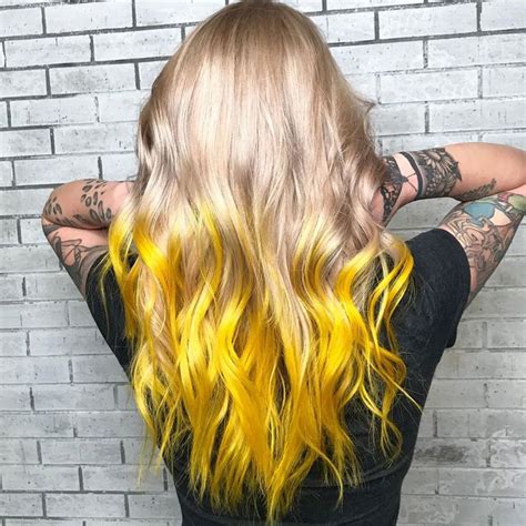 Hairbyhollyd A Pop Of Yellow Using Arcticfoxhaircolor In Cosmic