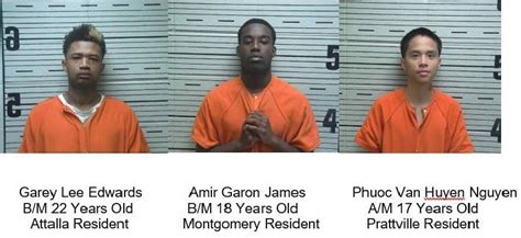 Three Arrested In Prattville Charged With Robbery 1st Attempted Murder Elmore Autauga News