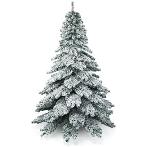 Costway 75 Ft Snow Flocked Artificial Christmas Tree Hinged Alaskan