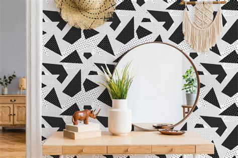 Abstract Geometric Pattern Wallpaper Peel And Stick Textile Fancy Walls