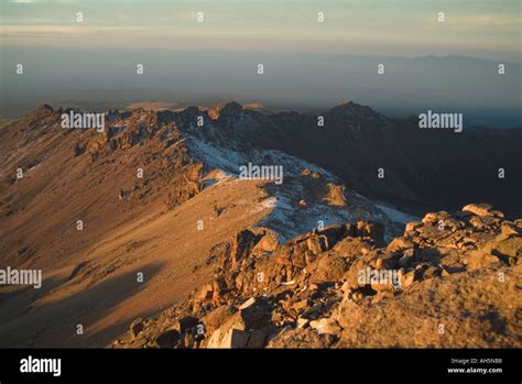 Sunrise On Top Of Point Lenana 4985m Mount Kenya Africa Stock Photo