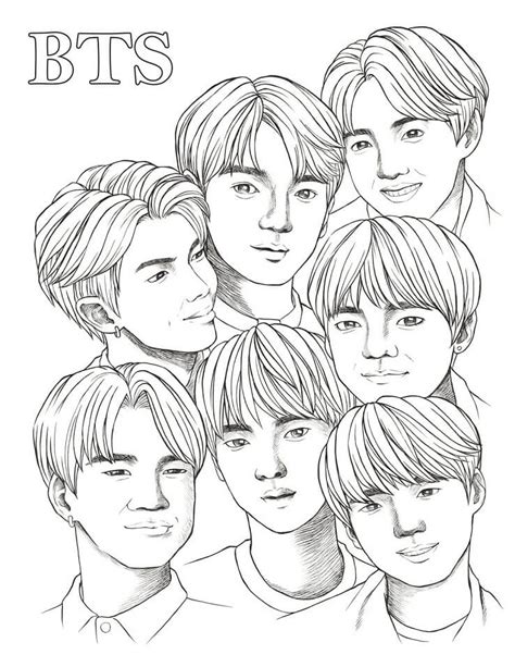 Dibujos De Bts Para Colorear Para Colorear Kulturaupice