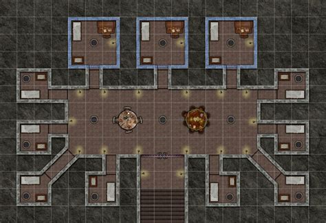 Prison Cellbock With Warded Cells With Grid Dnd World Map Writing