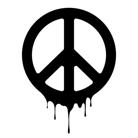 Peace Sign Vector Peace Icon Drips Of Paint Peace Print 8921996