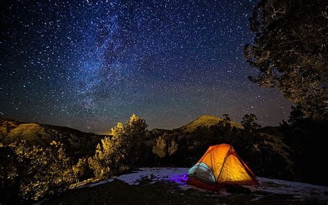 Camping Nature Tent Stars Hd Wallpaper Pxfuel