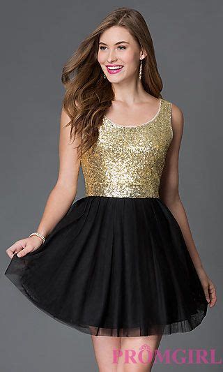 Short Black And Gold Homecoming Dress At Dresses Gold