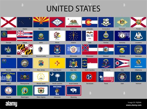 All Flags Of States Of The United States Of America Stock Vector Image And Art Alamy