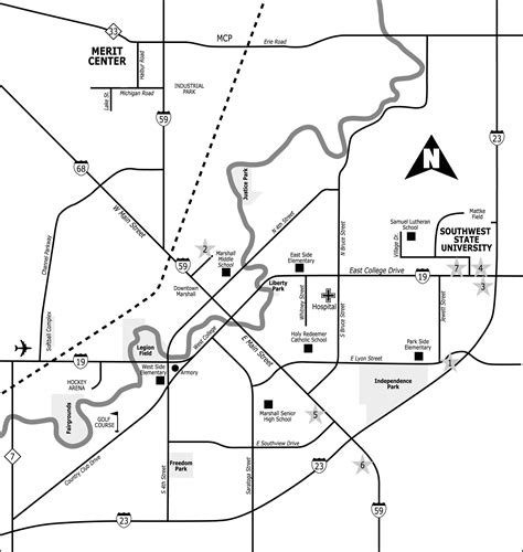 City Of Marshall Visitors Map Marshall Minnesota Usa • Mappery