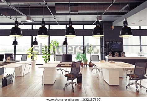 Modern Cozy Loft Office Interior 3d Stock Illustration 1032187597