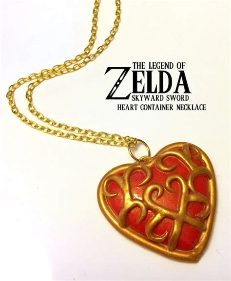 skyward sword heart container necklace legend of zelda etsy