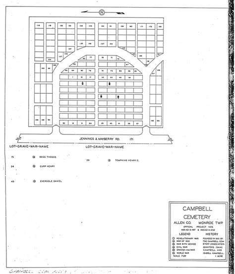 Wpa Cemetery Plat Maps Allen County Monroe Township Campbell Cemetery And Rockport Cemetery