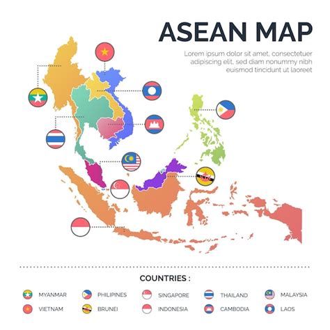 Free Vector Asean Association Countries Map