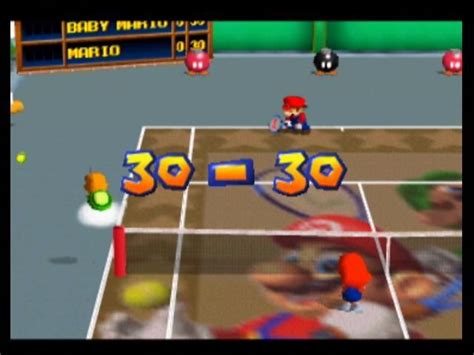 screenshot of mario tennis nintendo 64 2000 mobygames