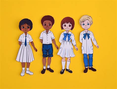 Printable Dress Up Paper Dolls School Uniforms Around The World