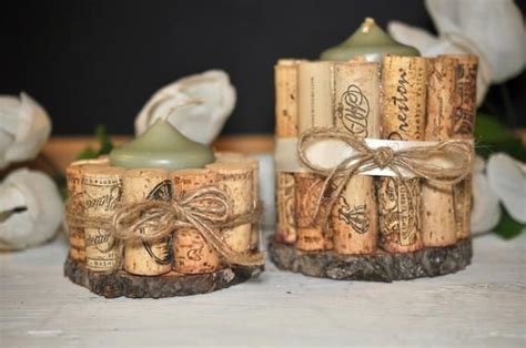Wine Cork Candle Holder Set Candle Holders Custom Wedding Etsy Wine