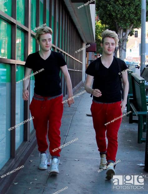 john and edward grimes better known as jedward wear matching outfits while out walking