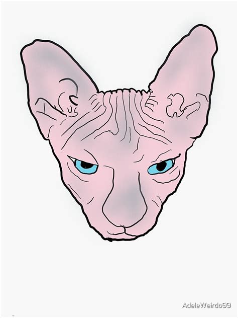 Naked The Sphynx Tomcat Sticker By AdeleWeirdo Redbubble
