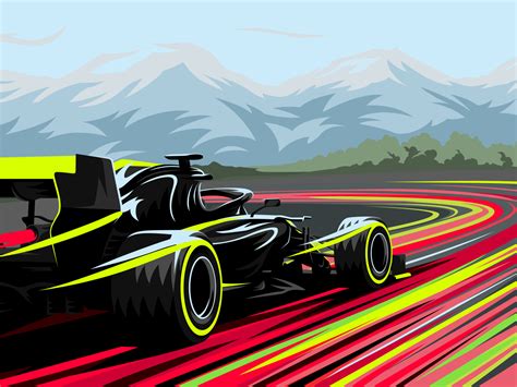 Hello Dribbble Formula 1 Illustration By Dmitry Maryashin On Dribbble