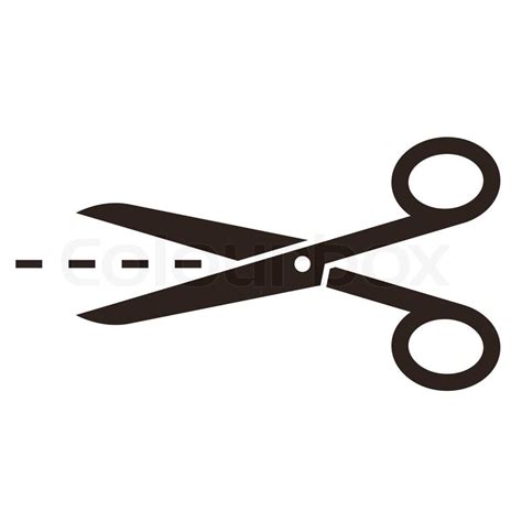Scissors With Cut Lines Isolated On Stock Vector Colourbox