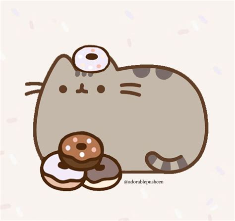 Pusheen In A Donut Pusheen Cat Pusheen Funny Doodles Images And
