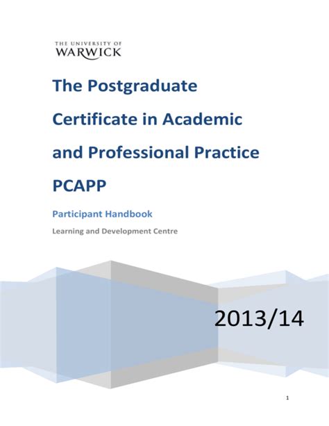 The Postgraduate Certificate In Academic And Professional Practice
