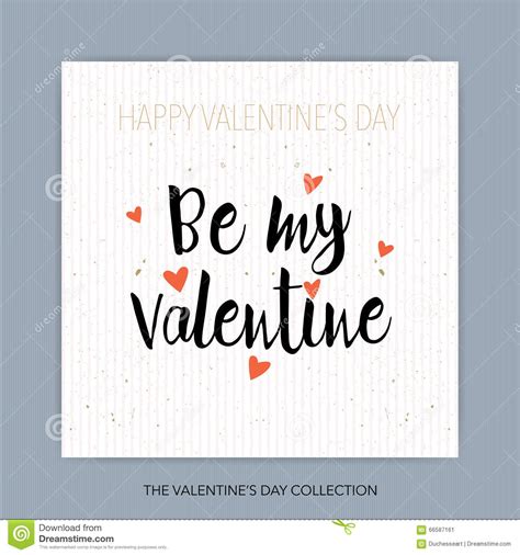 Be My Valentine Hand Drawn Lettering Stock Vector Illustration Of