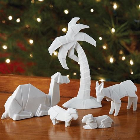 Porcelain Origami Nativity 5 Piece Animal Set What On Earth