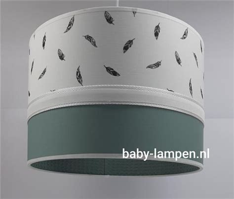 € 44,95 (inclusief btw) maten. Lamp babykamer oud groen wafelstof en veertjes | Babylamp ...