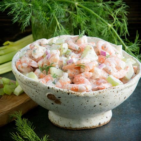 creamy shrimp salad with dill low carb keto friendly simply so healthy