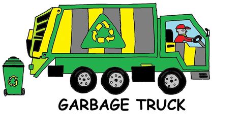 Garbage Truck Drawing For Kids Recycling Truck How To Draw Garbage