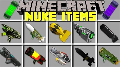 Minecraft Nuke Items Mod L Nuke Launchers Moab Bombs Grenades Lasers