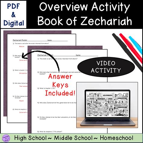 Summary Of Book Of Zechariah Bible Overview Activity Made By Teachers