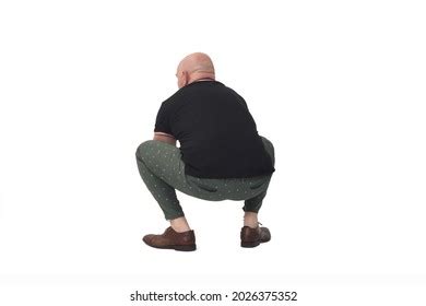 Rear View Man Sitting Squatting On Shutterstock