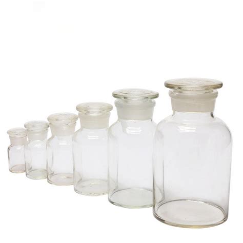 Ml Clear Glass Jar Wide Mouthed Reagent Bottle Chemical Experiment Lab Supplies