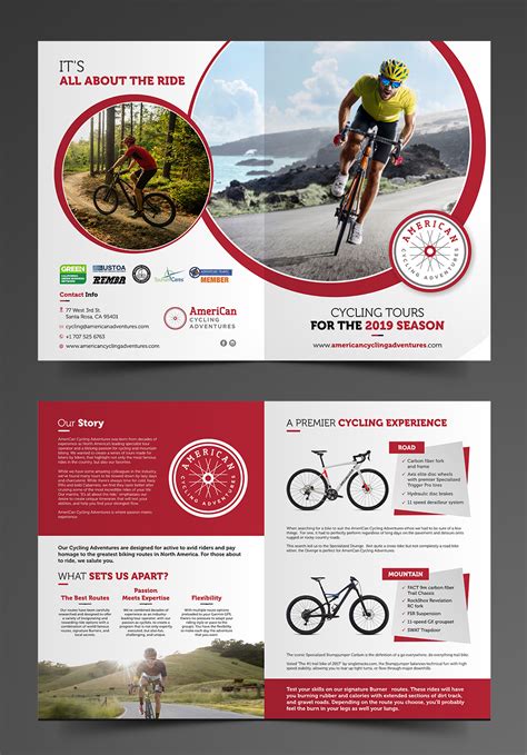 Bike Rentals Mountain Biking Tri Fold Brochure Template Design