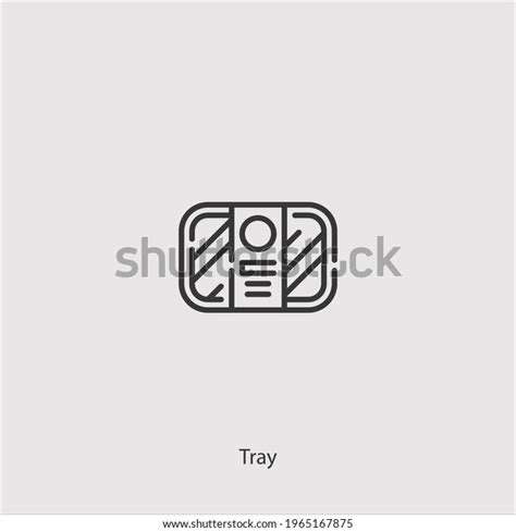 tray icon vector iconeditable strokelinear style stock vector royalty free 1965167875