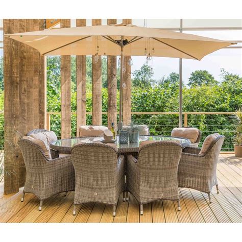 Browse and shop online or at your local homebase store. LG Outdoor Marseille Oval 8 Seater Dining Set With Parasol ...