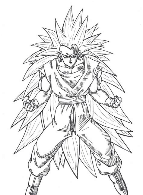 You can make goku as big or as small as you want, just as long as all 3 sections are the same for this step we begin by drawing two circles on either side of goku's torso to create his shoulders. Son Goku SSJ3 by Przemekw on DeviantArt