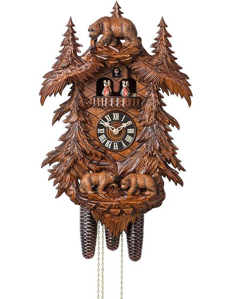 8682 5tko Hones 8 Day Carved Hunters Cuckoo Clock