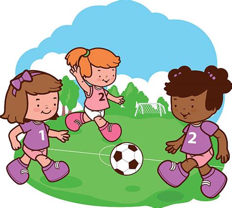 Friends Playing Football Illustrations Royalty Free Vector Graphics