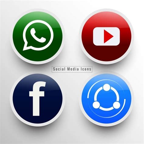 Cuatro Iconos Redondos Redes Sociales Vector Gratis
