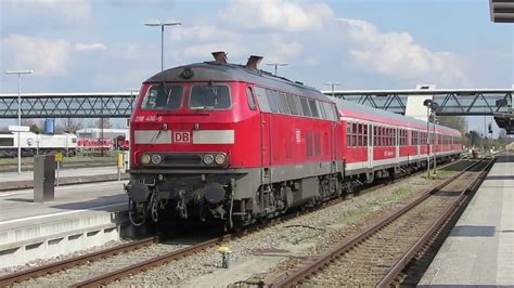 Germany Muldorf Db Class 218 Rabbit Diesel Leaves Ecs After Arriving From Landshut Youtube