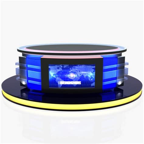 Virtual Tv Studio News Desk 12 3d Model