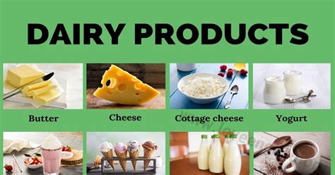 Alphabetical List Of Dairy Products