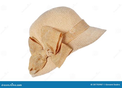 Golden Capim Hat Brazilian Handicraft Natural Straw Wide Brimmed Hat Isolated On White