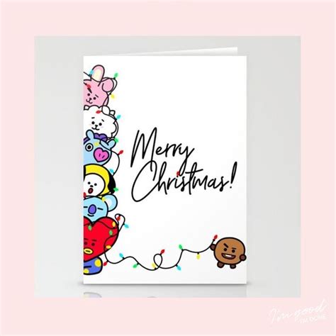 Christmas Getting Closer So Bt21 Want Celebration With Army Birthday Card Drawing Bts